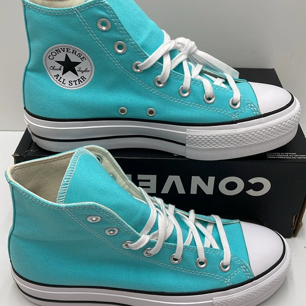 Converse WMNS A07570F CTAS LIFT HI TRIPLE CYAN/WHITE/BLACK A07570F Platforms